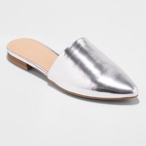 Silver mule shoes